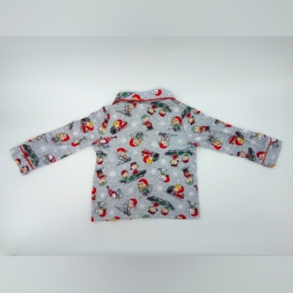 Peanuts Christmas Gray Characters Pajama Set 2T Long Sleeve Warm 2 Piece Set - Picture 5 of 10